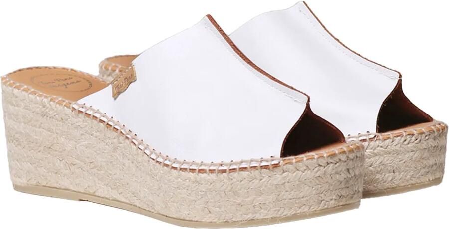 Toni Pons Witte leren espadrille met open achterkant IVONNE