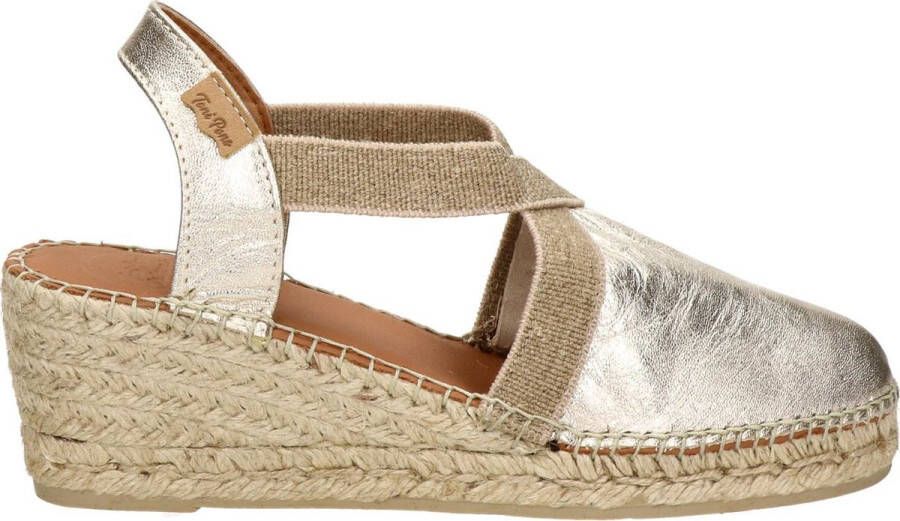 Toni Pons Tossa platinum leren espadrilles dames (TOSSA plati)