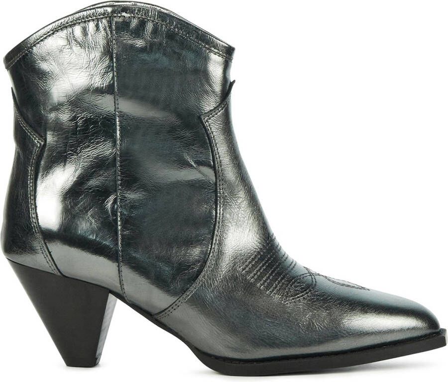 Toral Cowboylaarzen Dames Laarzen Damesschoenen Leer Cream met Lood