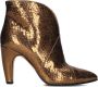 Toral Enkellaarsjes Dames Laarzen Damesschoenen Leer Slangenprint 12601 met Brons - Thumbnail 2