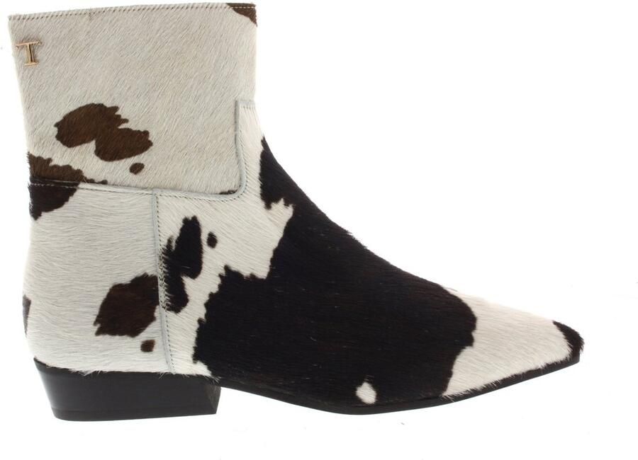 Toral Dames Enkellaars Belinda White dk Brown Wit