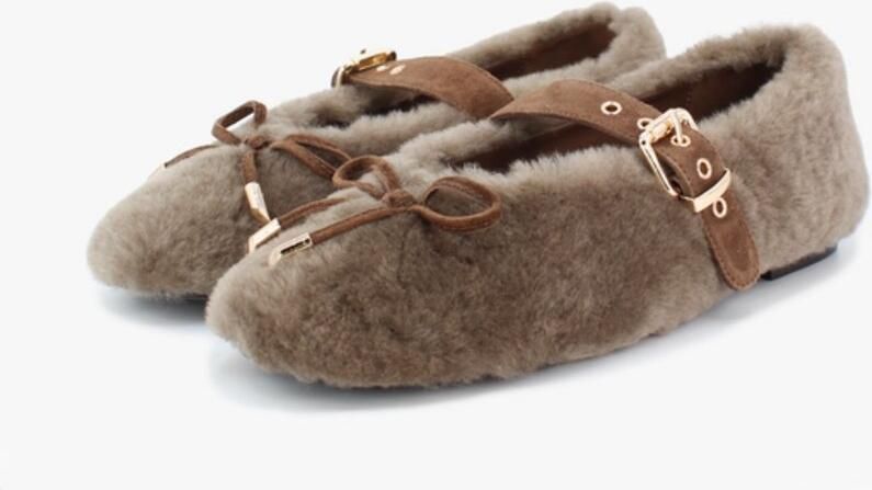 Toral Schoenen Taupe Trwool ant Ballerina's Taupe Tl-juno