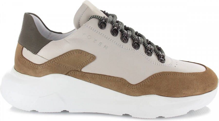 TOZEN Sneakers Heren Leder Creme Beige