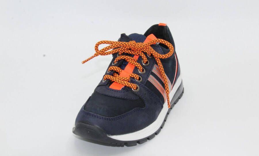 Track Style sneaker blauw- oranje veter