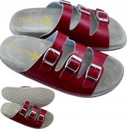 Traczyk Herenslippers Rood Leer Natuurlijk Fussbett
