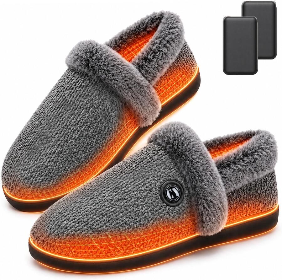Traders Elektrische Verwarmde Pantoffels Oplaadbare Voetverwarmers Warme Sloffen voor en Draadloos Comfortabele Voetwarmer voor Thuis