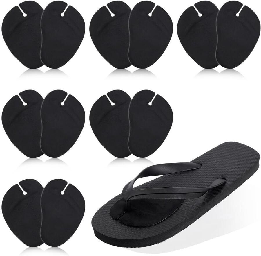 Trankielo 6 paar teenbeschermers Imitatie leer Antislip Voor sandalen en slippers Zwart