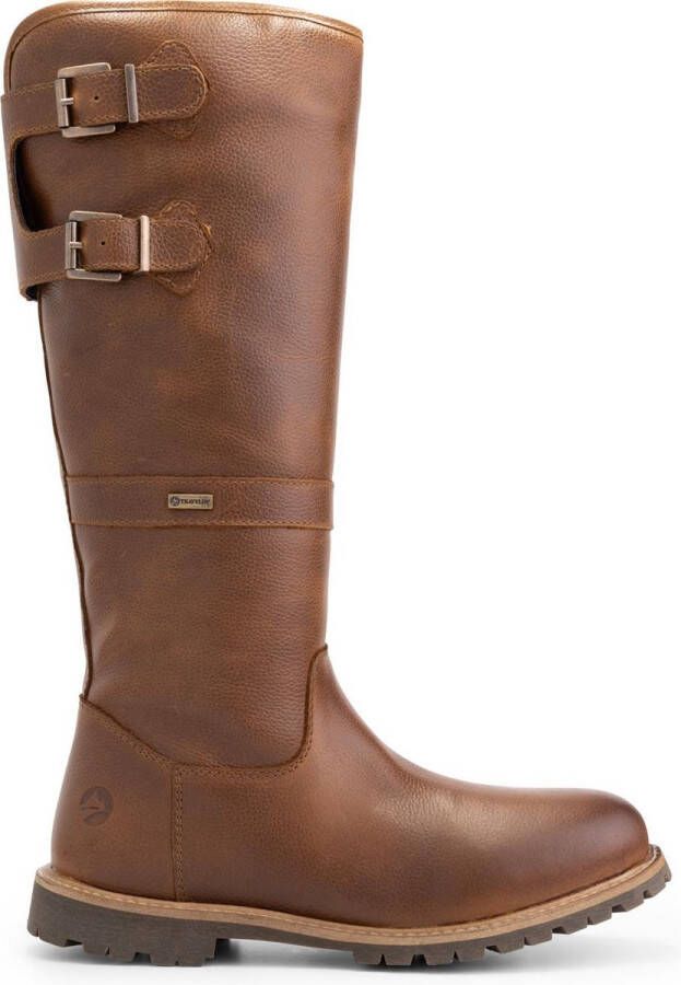 Travelin ' Alaska Heren Outdoor Laarzen Vibram zool Waterdicht Gevoerd Cognac Bruin Leer