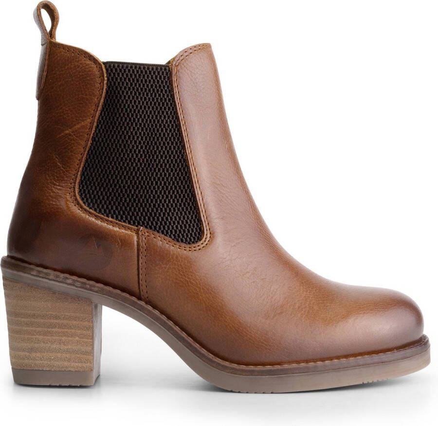 Travelin ' Castres Dames leren laars 100% leer Enkellaars Zwart