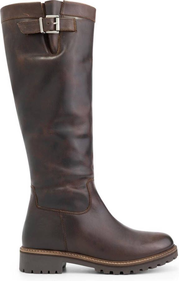 Travelin Daneborg Leren dameslaars Wol gevoerd Donkerbruin Leer