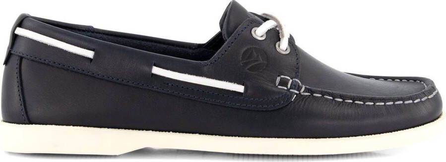 Travelin ' Exmouth Dames Leren Moccasins met veter Boot schoen Blauw Leer