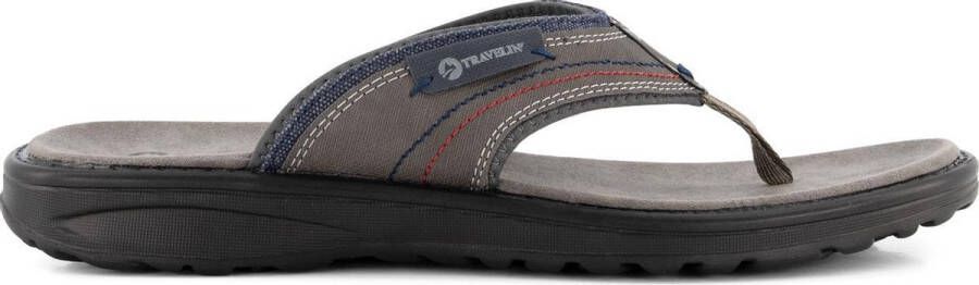 Travelin' Fiksdal Heren Teenslipper Outdoor- Sport- en WandelSablealen met Profielzool Grijs