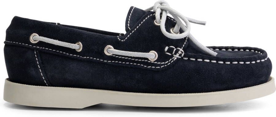 Travelin ' Foss Kids Mocassins zomerschoenen kinderen Donkerblauw suede leer