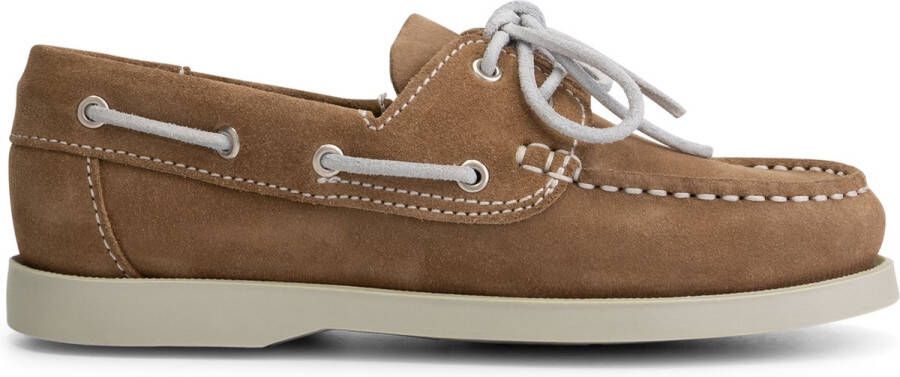 Travelin ' Foss Kids Mocassins zomerschoenen kinderen Lichtbruin suede leer