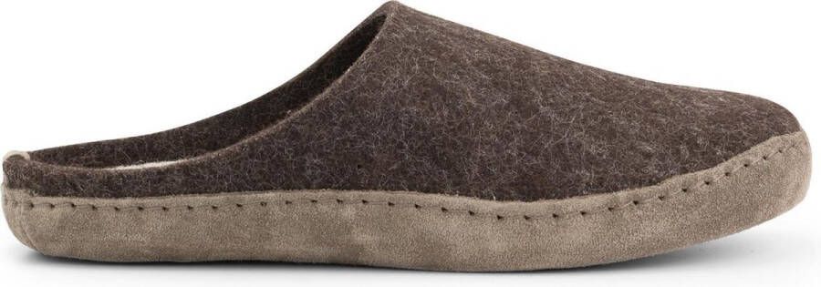 Travelin ' Get Home Dames Slip On sloffen Wollen pantoffels Suede zool Bruin