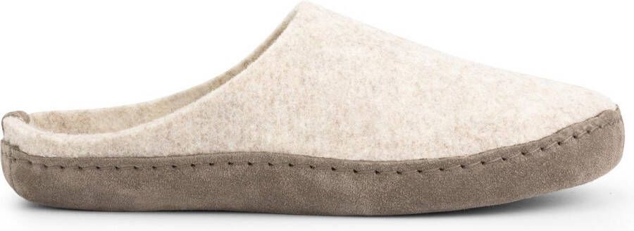 Travelin ' Get Home Dames Slip On sloffen Wollen pantoffels Suede zool Zand Beige