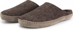 Travelin ' Get Home Dames Sloffen Wollen Pantoffels Instappers met suède zool Bruin