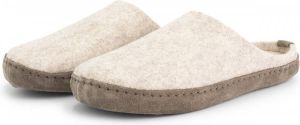 Travelin ' Get Home Dames Sloffen Wollen Pantoffels Instappers met suède zool Zand Beige