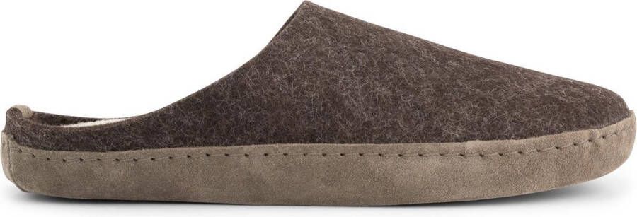 Travelin ' Get Home Heren Slip On sloffen Wollen pantoffels Suede zool Bruin