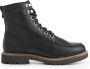 Travelin ' Haugesund Dames Leren Veterschoenen Wol gevoerde boots Zwart leer - Thumbnail 1