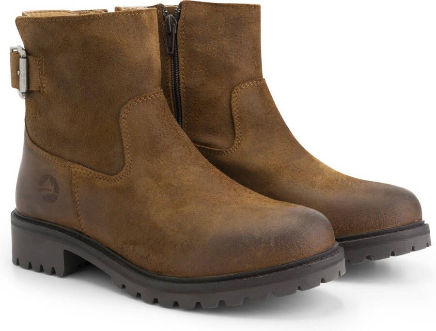 Travelin ' Honefoss boots Suede leren enkellaarsjes dames Cognac leer