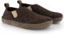 Travelin ' In-Home Dames Sloffen Wollen Pantoffels Suede zool Bruin - Thumbnail 1