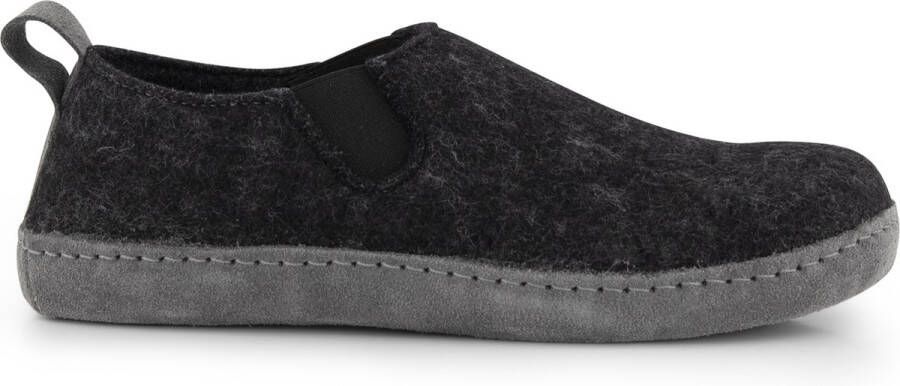Travelin ' In Home Dames Sloffen Wollen Pantoffels Instappers met suède zool Donkergrijs - Foto 9