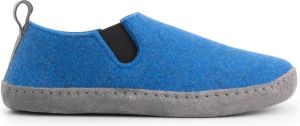 Travelin ' In-Home Dames Sloffen Wollen pantoffels Suede zool Petrol blauw