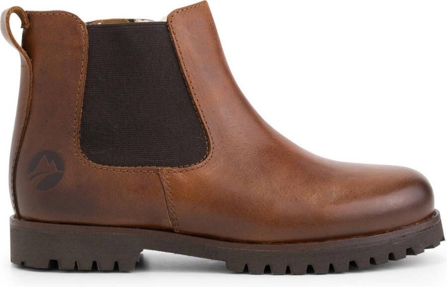 Travelin ' Kids Chelsea boots Sel Wol gevoerde Kinderschoenen met rits Cognac Bruin Leer