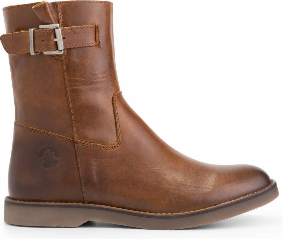 Travelin ' Lannion Dames Leren Enkellaarzen Schoenen vrouwen Cognac Bruin Leer