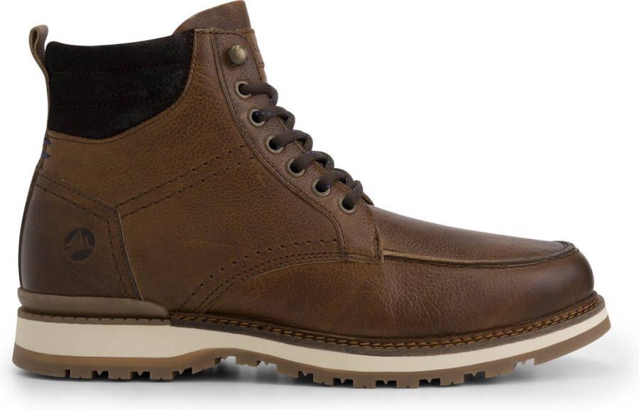 Travelin ' Lindelund Herenschoenen Halfhoge leren veterboots Sneakers wol gevoerd Bruin Leer