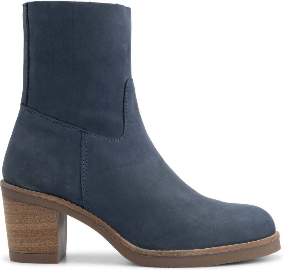 Travelin ' Morlaix Nubuck Leren enkellaarsjes met hak Blauw leer