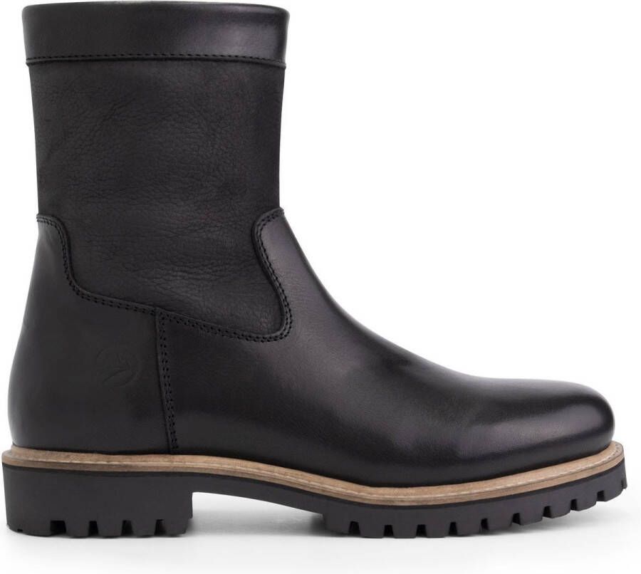 Travelin ' Mygland Heren halfhoge leren laarzen Wol gevoerde laars Zwart  leer - Schoenen.nl