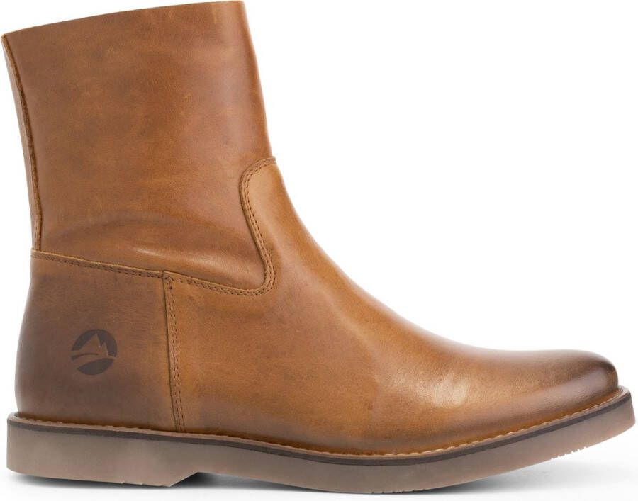 Travelin ' Pleubian Dames Leren Enkellaarzen Nette schoenen vrouwen Cognac Bruin Leer