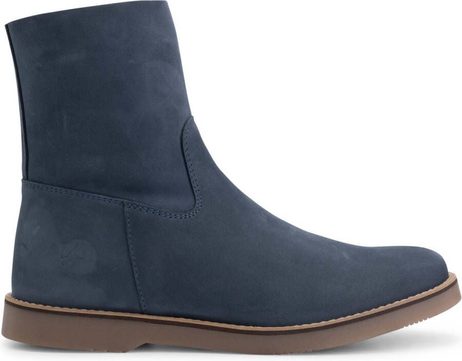 Travelin ' Pleubian Nubuck Leer Dames enkellaarjes met rits Blauw