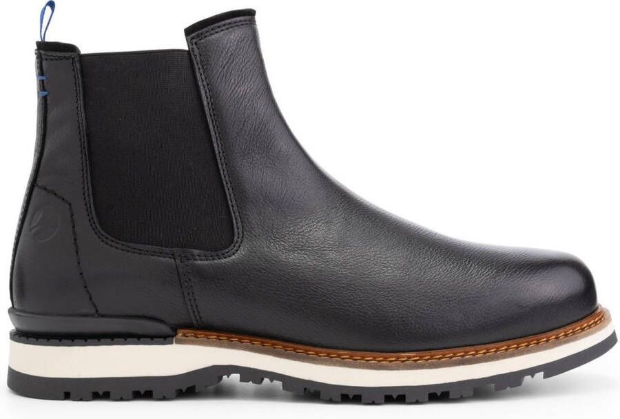 Travelin ' Ravik Heren chelsea boots Leren schoenen Wol gevoerd Zwart leer