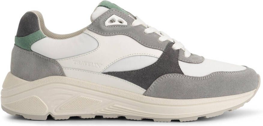 Travelin ' Romsey Heren sneakers 100% leer Grijs-groen