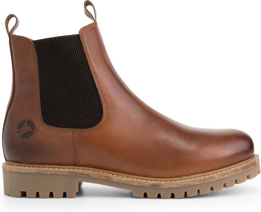 Travelin ' Rosseland Heren Leren Chelseaboots Wol gevoerd Cognac Leer - Foto 1