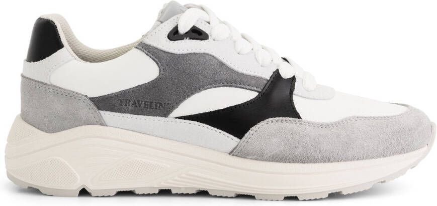 Travelin ' Royston Dames sneakers 100% leer Grijs-zwart