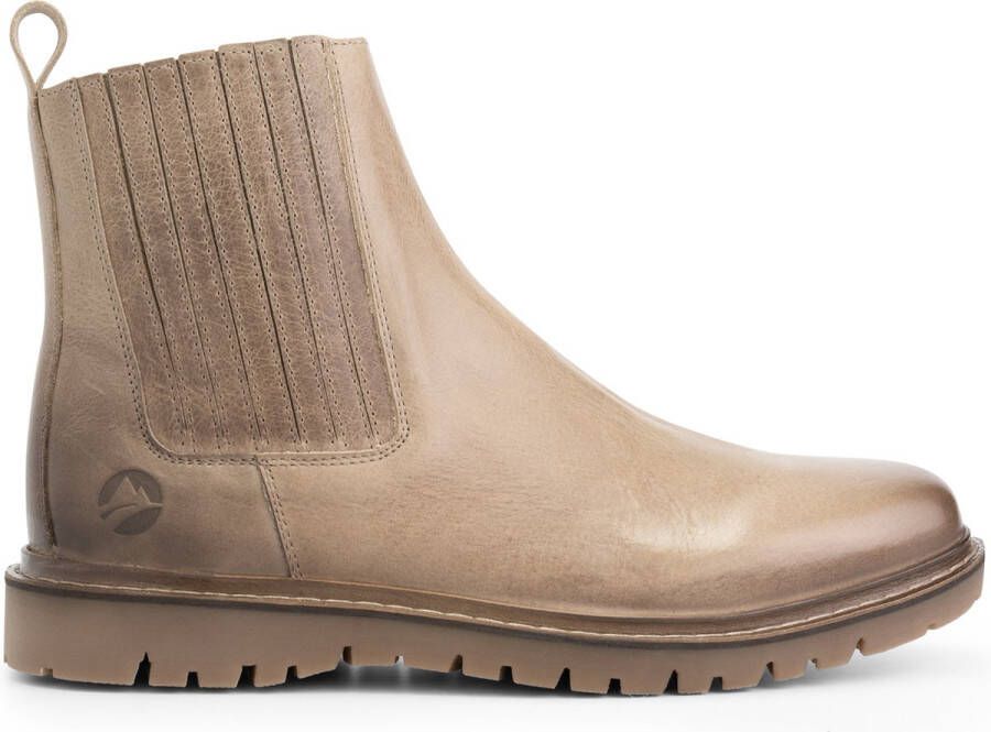 Travelin ' Ruca Heren Leren Enkellaarzen Stoere Chelseaboots Taupe Leer