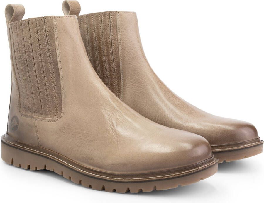 Travelin ' Ruca Heren Leren Enkellaarzen Stoere Chelseaboots Taupe Leer