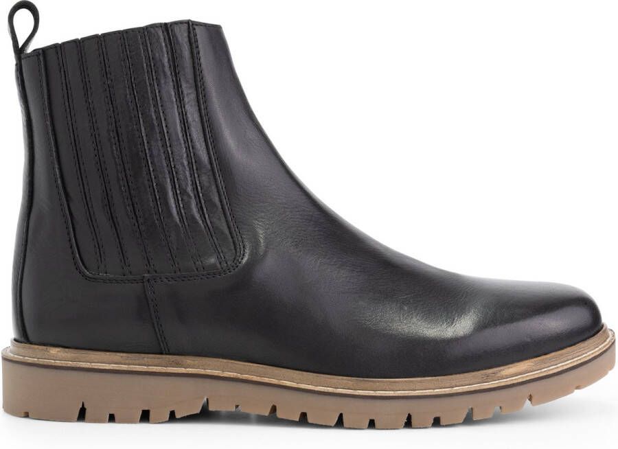 Travelin ' Ruca Heren Leren Enkellaarzen Stoere Chelseaboots Zwart Leer