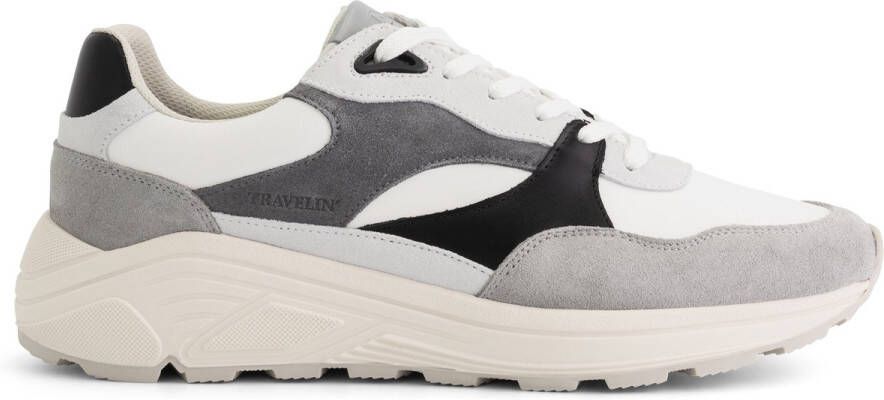 Travelin ' Rushden Heren sneakers 100% leer Grijs-zwart