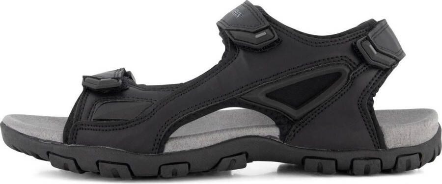 Travelin Sandalen Moss Leren Outdoor- Sport- en Wandelsandalen met Profielzool Zwart