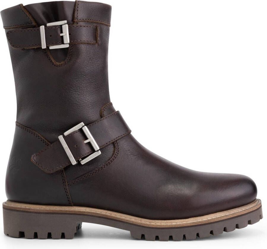 Travelin ' Silkeborg Leren Heren laarzen Wol gevoerde biker boots Donkerbruin Leer