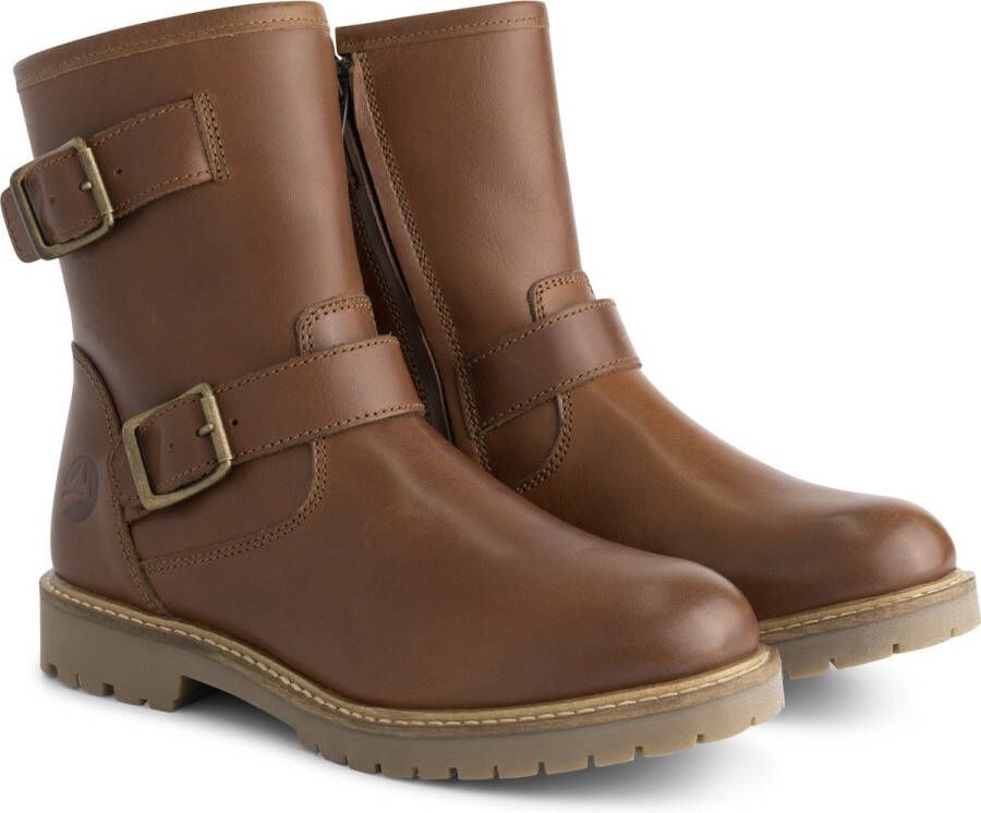 Travelin ' Skellerup Dames Laarzen Leren bikerboots wolgevoerd Cognac leer