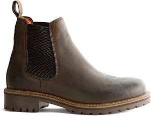 Travelin Skjern Leren Chelsea boot Dames Wol gevoerd Donkerbruin Leer
