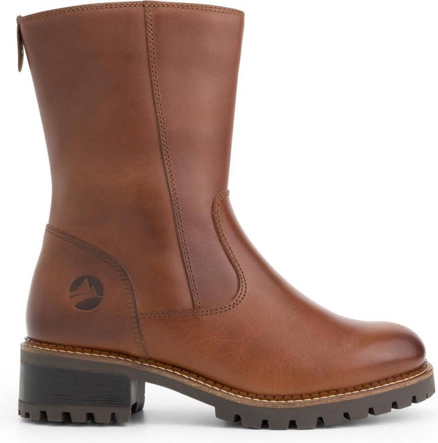 Travelin ' Skjolden Leren Dames laarzen Wol gevoerde laars Cognac leer -  Schoenen.nl