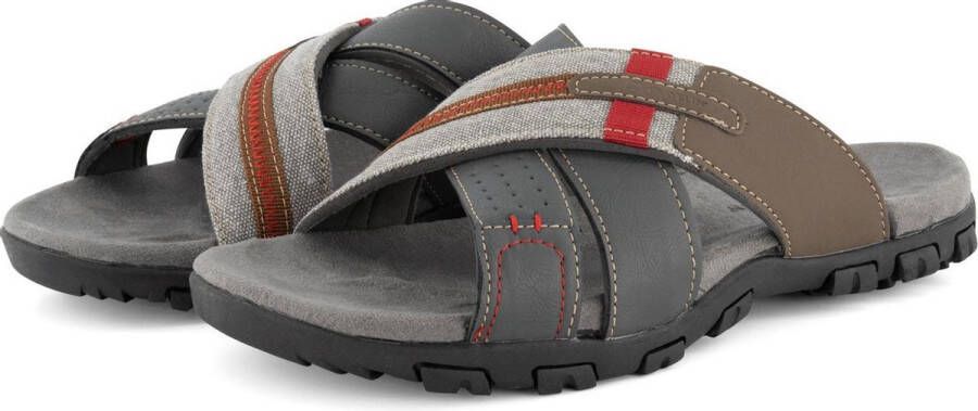 Travelin' Travelin Solsvik Slipper Leren Outdoor- Sport- en WandelSablealen met Profielzool Grijs