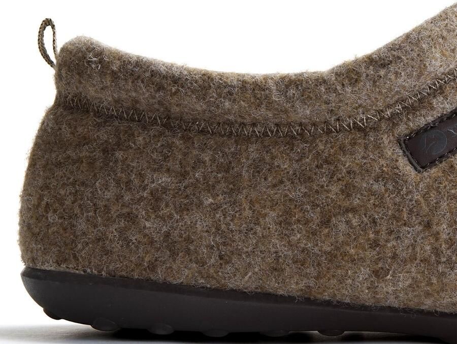 Travelin ' Back-Home Dames Sloffen Wollen Pantoffels Rubberen zool Beige Zand - Foto 4